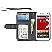navor Motorola Moto X (First Generation) Folio PU Leather Wallet Case with Money Pocket (Black)