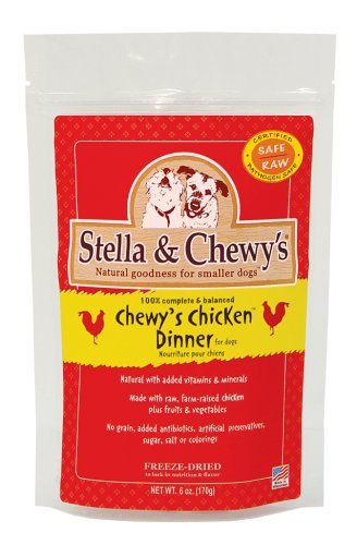 Stella & Chewy's Freeze Dried Dog Food for Adult Dogs, Chicken Patties, 12 Count, 6 Ounce Bag