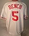 Johnny Bench Autographed/Hand Signed Cincinnati Reds Cooperstown Baseball Jersey with HOF 89 Inscrip