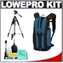 Lowepro Flipside 200 Backpack Digital SLR Camera Case (Arctic Blue) + Tripod + Accessory Kit for Canon Rebel T3, T3i, T1i, T2i, EOS 60D, 5D, 7D, Nikon D3000, D3100, D5000, D5100, D7000, D300s, Olympus Evolt E-5, E-30, E-620 & Sony Alpha A560, A580, A33, A35, A55