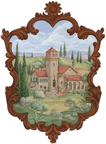 TUSCAN VILLA SCENE - WALL ART ON LASER CUT WOOD - 53 inches by 39 inches $ 850 includes includes ground shipping (USA only) and handling
