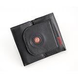 SUOMY Leather Front Snap Wallet 1250 Black