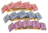France Luxe Five Diamond Volume Barrette with Swarovski Crystals