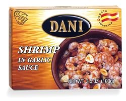 DANI Shrimp in Garlic Sauce, 3.5-Ounce Easy Open Cans (Pack of 4)