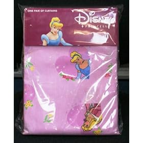 Disney Princess Hearts and Flowers 66" x 72" curtains 
