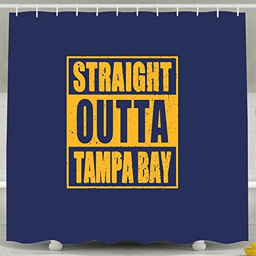 Custom Straight Outta Tampa Bay 4 Water-Repellent Bath Shower Curtain With Hook Color White Size 72*72inch