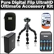 Ultimate Accessory Kit For The Pure Digital Flip UltraHD Camcorder 3rd Generation FVU32120B, U32120W NEWEST MODEL Includes Slim Protective hard Case + Flip Power Adapter APA1B + Gripster Tripod + 4 AAA Batteries And Charger + More
