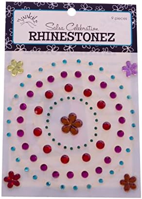 JUNKITZ Salsa Celebration Theme Rhinestonez Circles 9 Pieces #02501 NEW