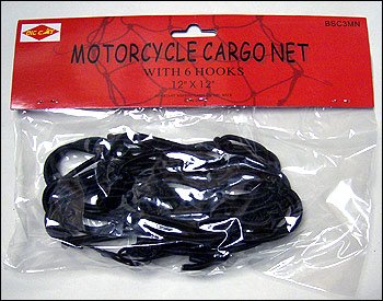 Motorcycle Bike BUNGEE CORD Cargo Net w/ 6 Hooks