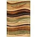 Home Green Wave Rug Collection - Beige/Green
