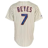 MLB Men's New York Mets Jose Reyes Ivory/Royal Alternate Short Sleeve 6 Button Synthetic Replica Baseball Jersey Spring 2012  (Ivory/Royal, Large)