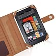 Navitech Genuine Brown Napa Leather Flip Open Book Style Carry Case / Cover for the Amazon Kindle Fire 7 Inch Tablet 4G 4th Gen 2011 Android 3.2