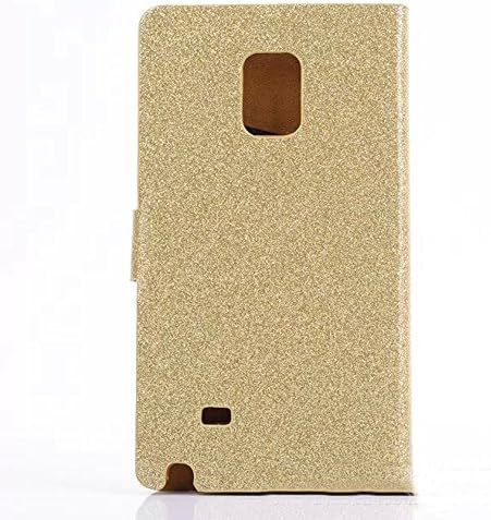 Weview(TM)Note Edge Case, Samsung Galaxy Note Edge N9150 Soft Leather Electroplating Glitter Slim Wallet Cover - Credit Card, ID Holders+free Black Stylus+Two Screen Protectors +Fishbone Cable Winder(Gold)