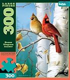 Large Size Hautman Songbirds: Cardinals and Birch 300 Pieces Jigsaw Puzzle