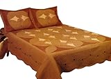 American Hometex Unchained Melody Chocolate 100-Percent Cotton King Quilt Set