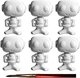 Prince Zot The Robot and Paintbrush - Set of 6 - Host Your Own Ceramic Painting Party