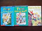Pippi Longstocking; Set of 3 Chapter Books (Pippi on the Run~Pippi Goes on Board~Pippi in the South Seas)