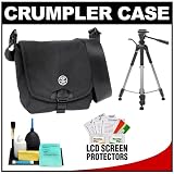 Crumpler 4 Million Dollar Home Photo/Video Camera Bag/Case (Black) with Tripod + Accessory Kit for Canon Rebel XSi, XS, T1i, T2i, 50D, 7D, Nikon D40, D60, D3000, D5000, D90, D300, D300s, D700, Olympus Evolt E-30, E-450, E-520, E-620, and Sony Alpha A290, A390, A450, A500, A550, A700 Digital SLR Cameras