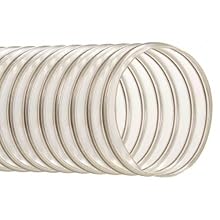 Hi-Tech Duravent Thermoplastic Polyurethane Static Dissipative Duct Hose, Clear, 6" ID, 6.2900" OD, 25' Length