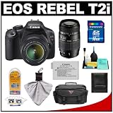 Canon EOS Rebel T2i Digital SLR Camera & 18-55mm IS Lens + Tamron 70-300mm Di LD Macro Zoom Lens + 16GB Card + Battery + Case + Accessory Kit