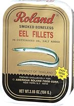 Roland Smoked Eel Fillets, Boneless, 3.66-Ounce Cans (Pack of 10)