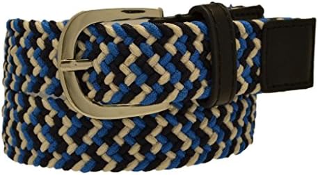 J Point Kids Multi Colored Braided Elastic Belt - Blue - 12-14yrs