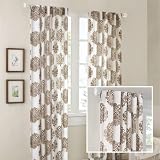 read full review Madison Park Addison Anthro Burn Out Sheer Curtain - Chocolate - 84