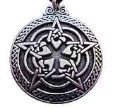 Pewter Celtic Pentacle Wiccan Wicca Pagan Pendant Witchcraft Pentagram Necklace Gothic Jewelry