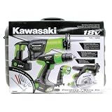 Kawasaki 840108 Black 18-Volt 4-Piece Cordless Combo Kit