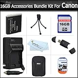 16GB Accessories Kit For Canon PowerShot ELPH 500 HS Digital Camera Include ....
