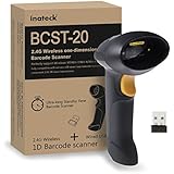 Inateck 2.4GHz Wireless USB Automatic Barcode Scanner Handheld Bar-code Reader (2.4GHz Wireless & USB2.0 Wired) USB Rechargeable Bar-code Hand Scanner Storage of up to 2600 Code Entries