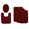 Casual Home Bath Rug Collection - Marsala Red