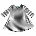 Hatop 1PC Black White Striped Dress Casual Family Clothes Girls Dress