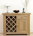 KENSINGTON SOLID OAK DINING ROOM SIDEBOARD/WINE RACK CABINET