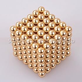216pcs 5mm Neodymium magnet Balls Neo Cube Golden without metal box