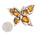 Golden Bronze Crystal Butterfly Brooch Pin