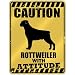 New  Caution : Rottweiler With Attitude  Parking Sign Dog