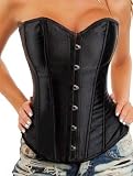 Corset Buy Simple Black Satin Overbust Corset