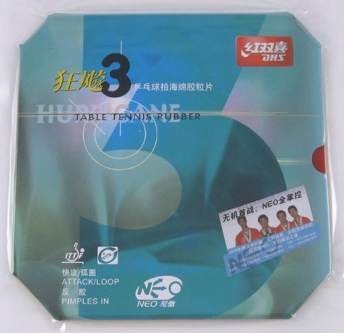DHS NEO HURRICANE-III Pips-In Table Tennis Rubber, Double Happiness (DHS) - Red
