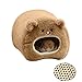 Rats Hamster Winter Warm Fleece Hanging Cage Hammock House Cute Bear Desige with Bed Mat, for Small Furry Animals