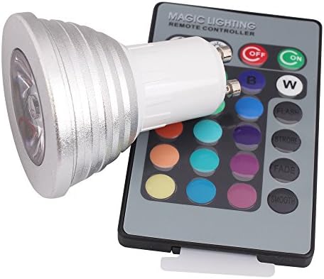 4PCS 3W 180LM RGB GU10 LED Light Bulb with Remote Control 16 Changeable Colors Multi-Color Energy Saving