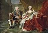 High Quality Polyster Canvas ,the Beautiful Art Decorative Canvas Prints Of Oil Painting 'Loo Louis Michel Van Felipe V E Isabel Farnesio Ca. 1743 ', 8 X 12 Inch / 20 X 30 Cm Is Best For Garage Decor And Home Decor And Gifts
