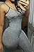 Ermonn Women Sexy Bandage Spaghetti Strap Letter Printed Jumpsuit Romper