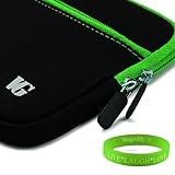 HTC Evo View 4G Black (Green Trim) Neoprene Carrying Case + Vangoddy Live*L ....