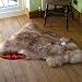 Kitchen & Housewares : LARGE SINGLE SHEEPSKIN/LAMBSKIN RUG 1.1M x 0.85M (APPROX) WOLF / BROWN TIP