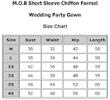 Mother Of The Bride Beaded Short Sleeve Chiffon Formal Wedding Party Gown MOB Dress
