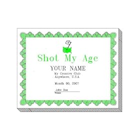 Golf Certificate/document, Shot My Age, Framed