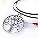 JQUEEN New Tree of Life Charm Tibetan Silver Pendant Choker Long Chain Mens Necklace with Black Cord