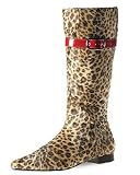 Leopard-print knee-high boot