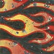 Oopsy daisy Red Flames Stretched Canvas Art by Aaron Christensen, 12 by 12-Inch